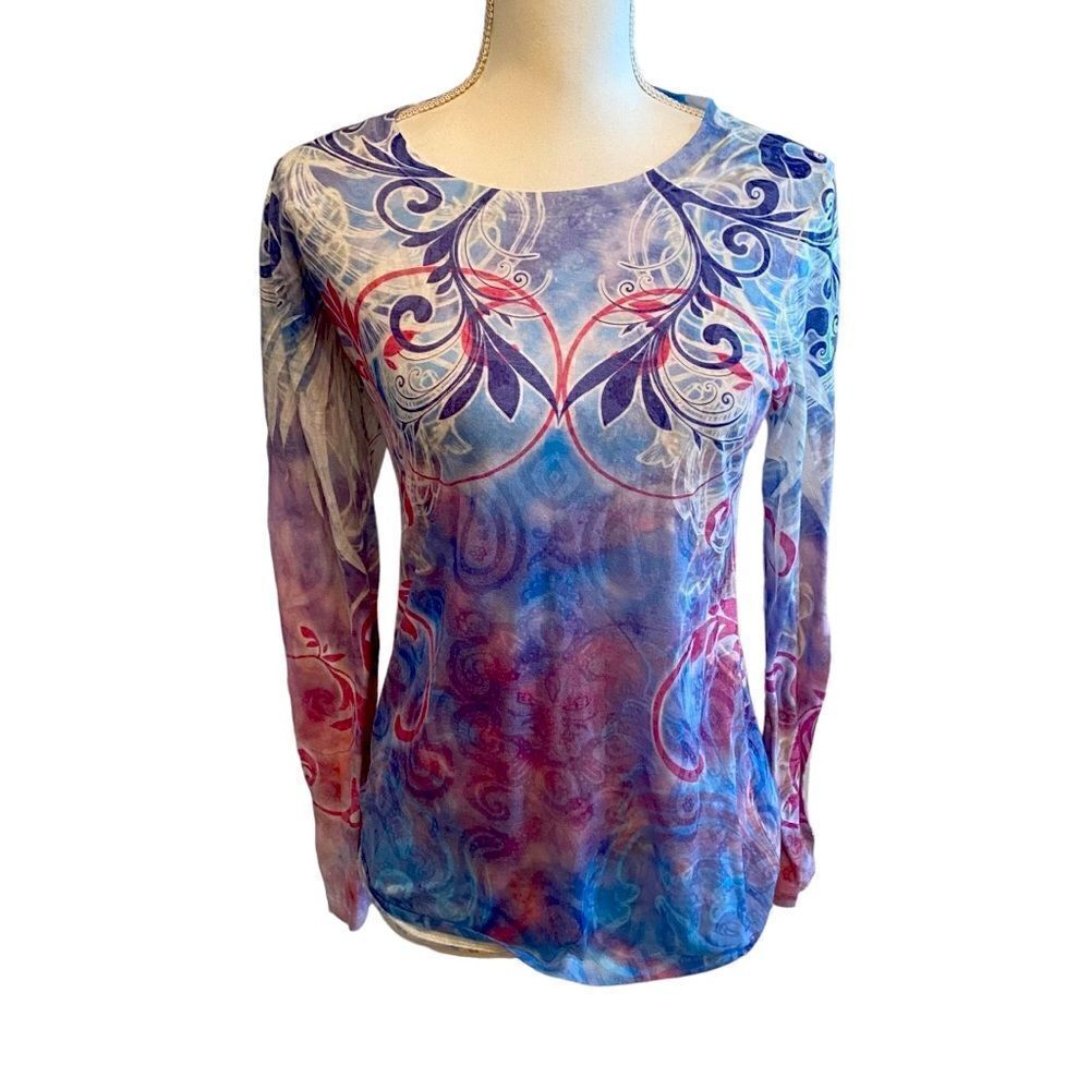 Laura Ashley Active Long Sleeve Top Size Medium